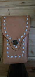 Phone case Brown with White Trim