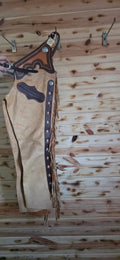 Medium Chaps - Tan with Brown Trim