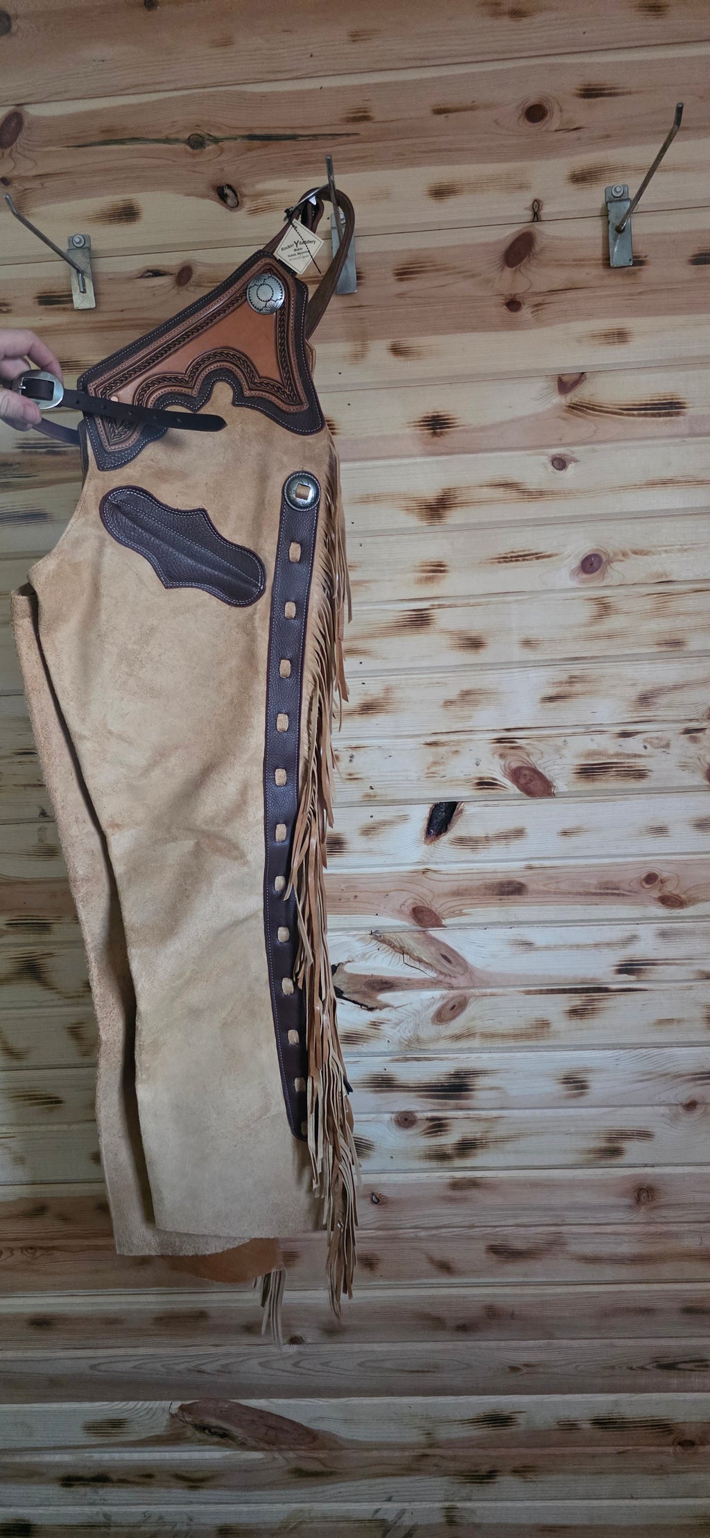 Medium Chaps - Tan with Brown Trim
