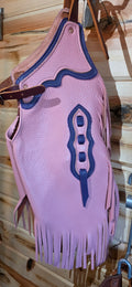 Kid's Chinks - Pink with Dark Blue Trim