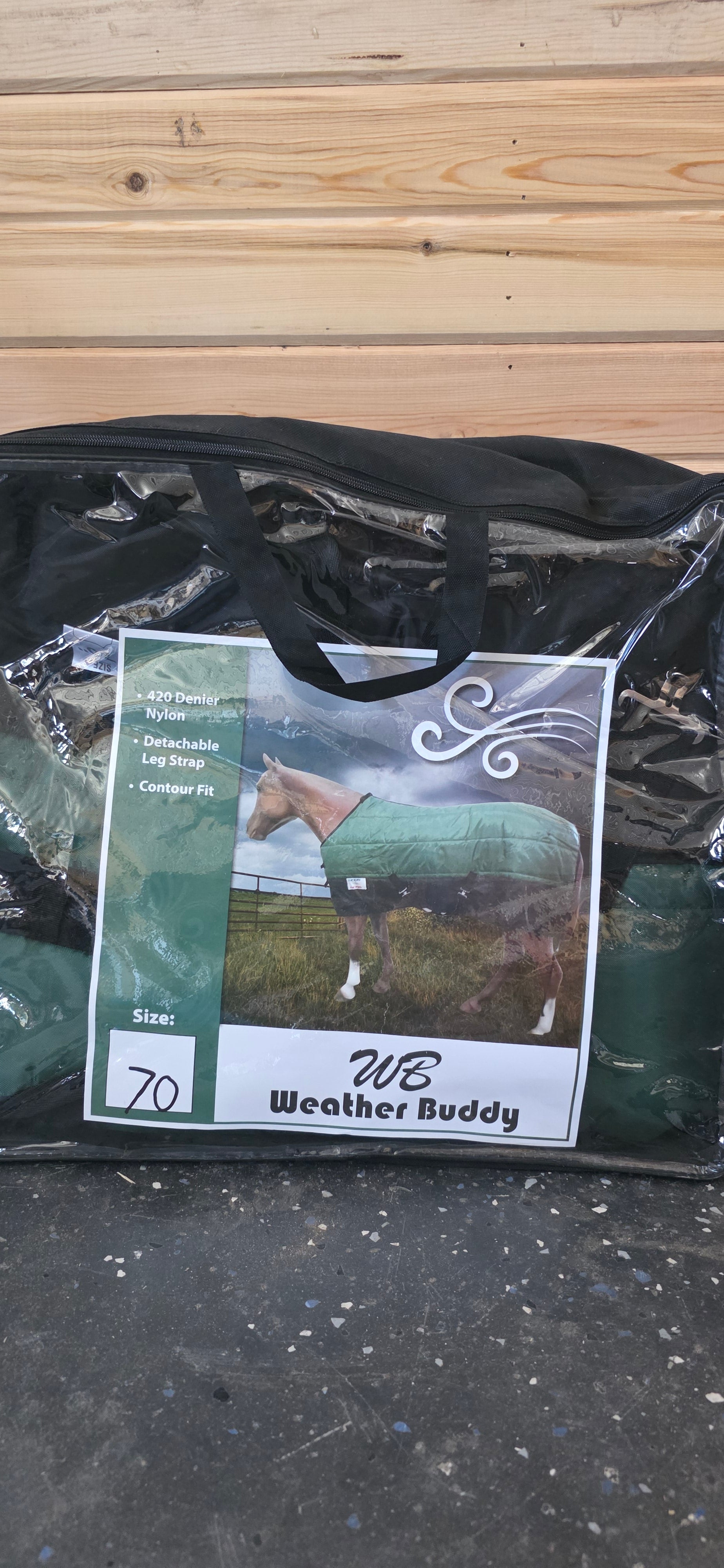 Size 70 Green Horse Blanket